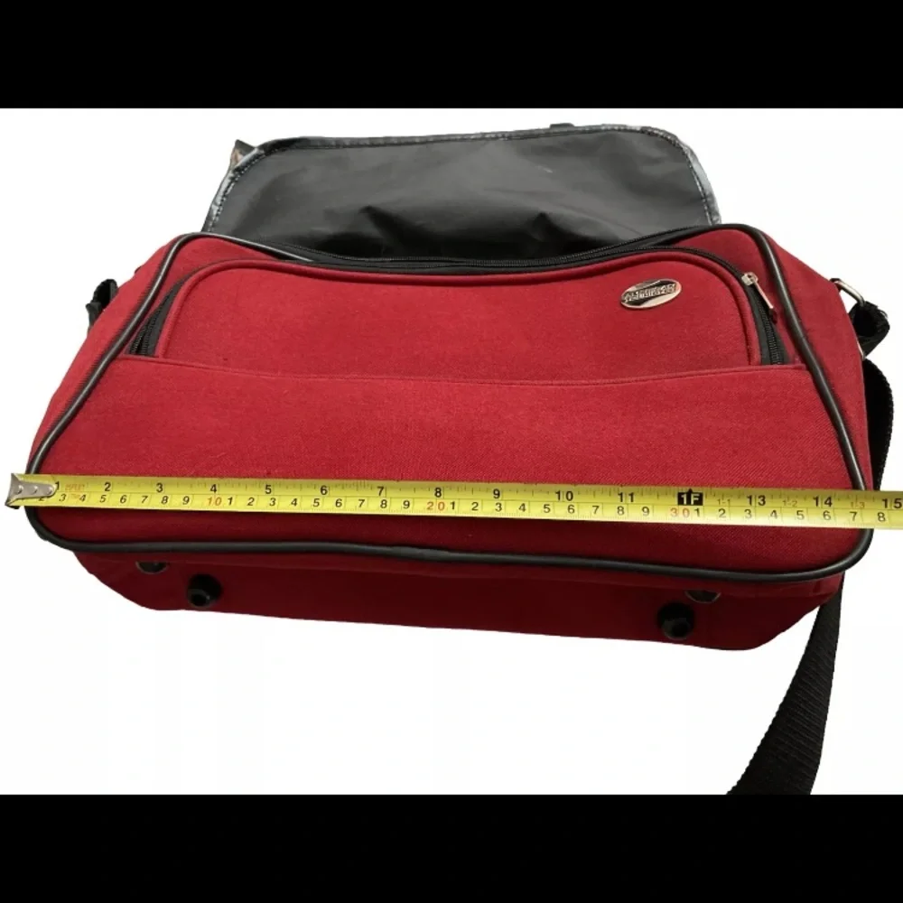 Vintage American Tourister Red Shoulder Bag Carry-On Or Hook Onto Luggage GUC
